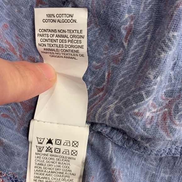 Lucky Brand Paisley Polka Dot Women’s Size XS Blue Tie Front Key Hole - Picture 10 of 10